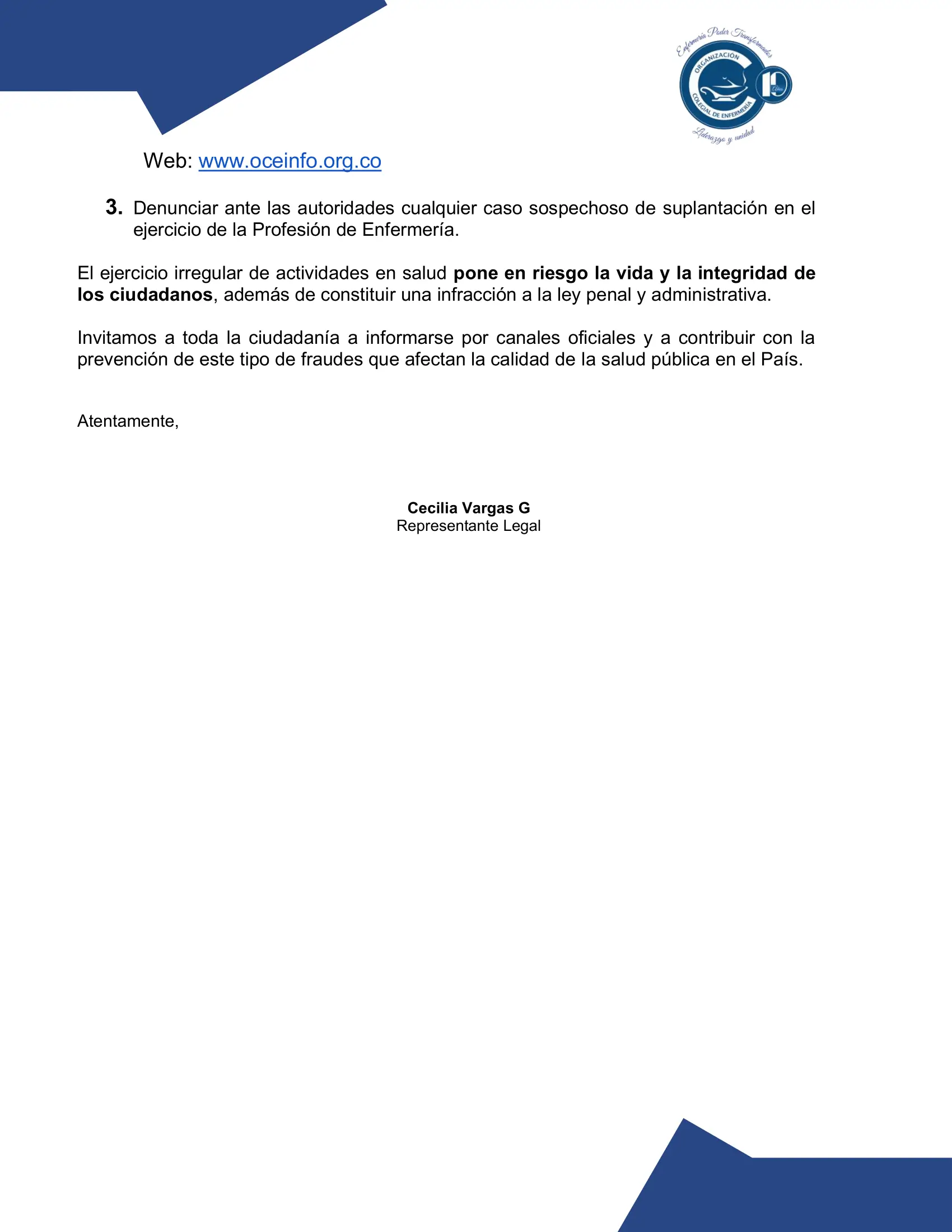 COMUNICADO DE PRENSA OCE oct 1